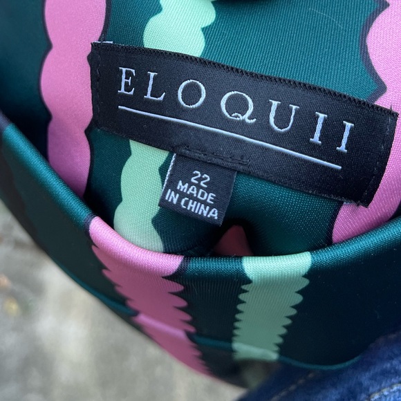 ELOQUII women’s plus pencil skirt size 22, vertical stripe multicolored pattern - Picture 6 of 7